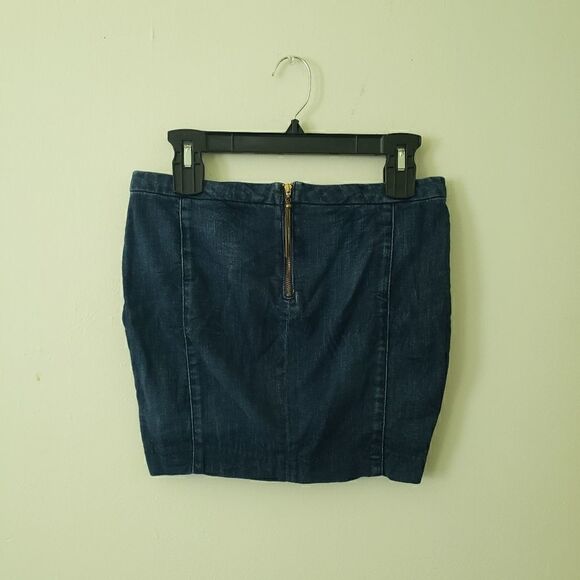 Guess Cross-stitch Embroidered Jean Mini Skirt 27 - Picture 6 of 7